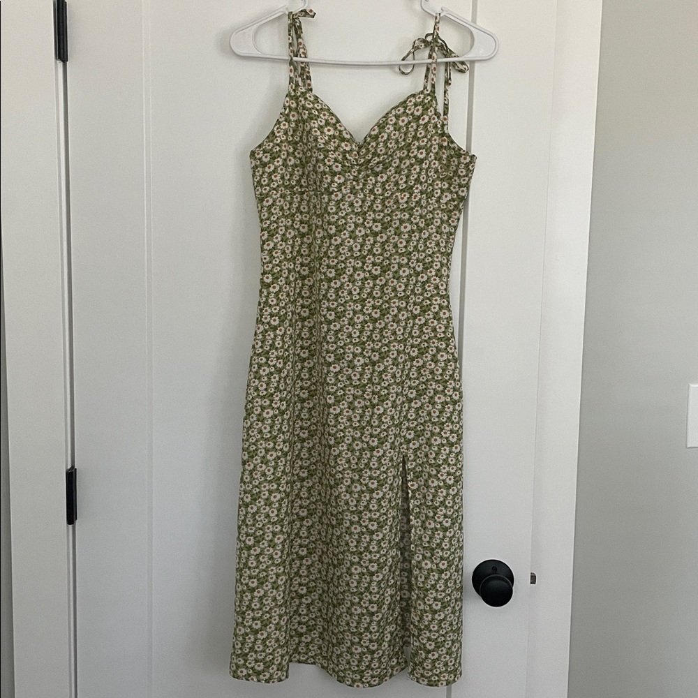 Green & White Floral Dress